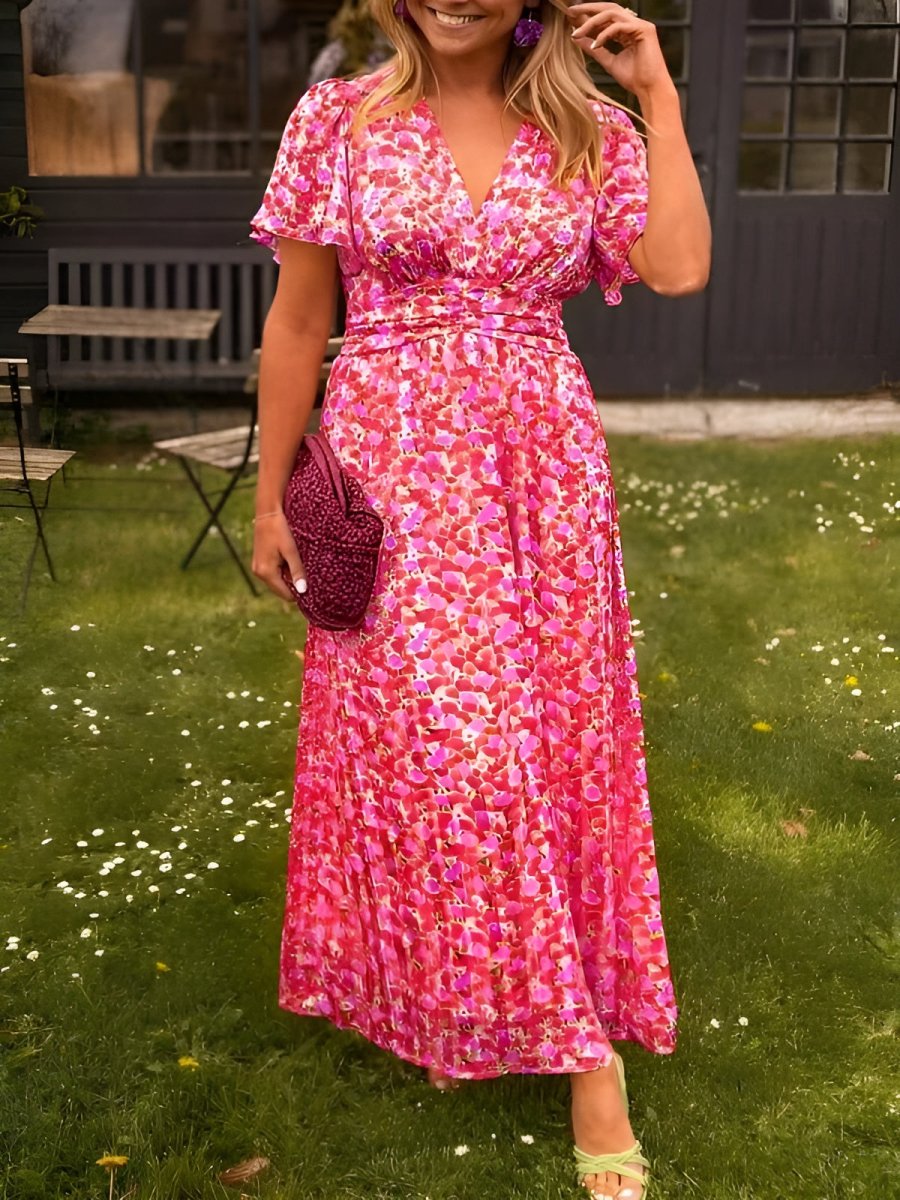 Floral Maxi Dress With Sleeves