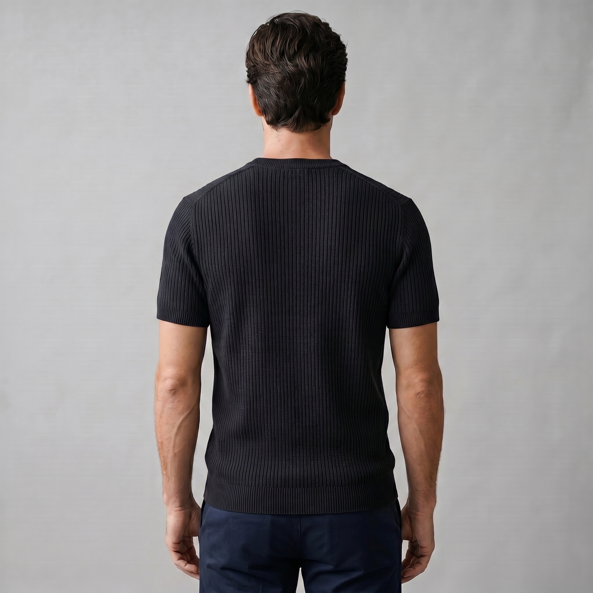 Men's Ribbed Knit Crew Neck