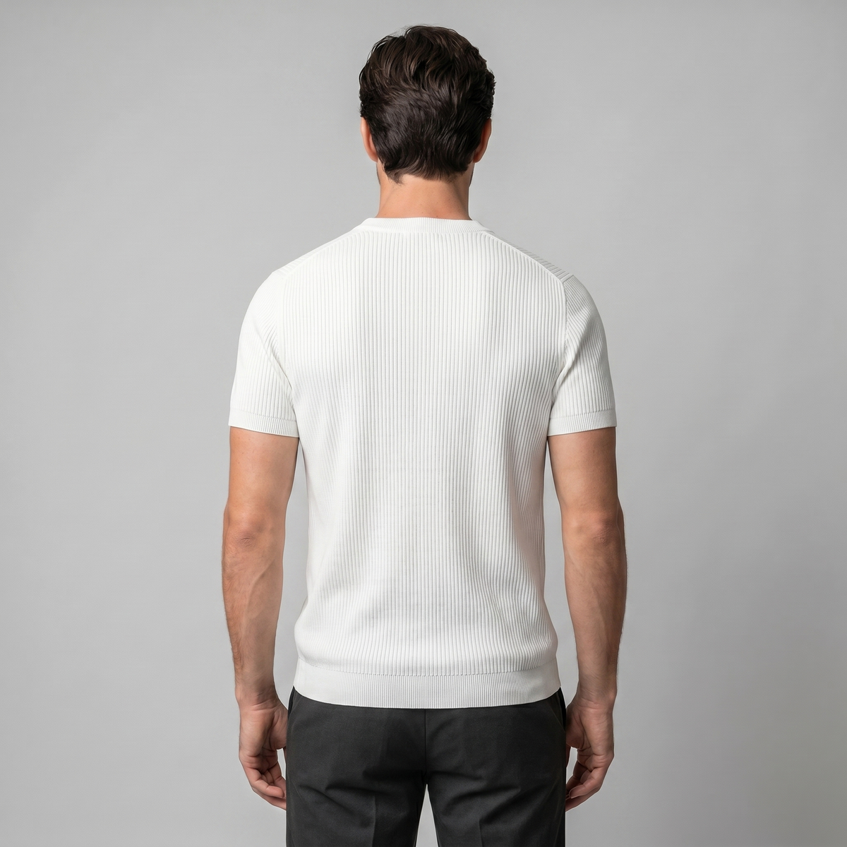 Men's Ribbed Knit Crew Neck