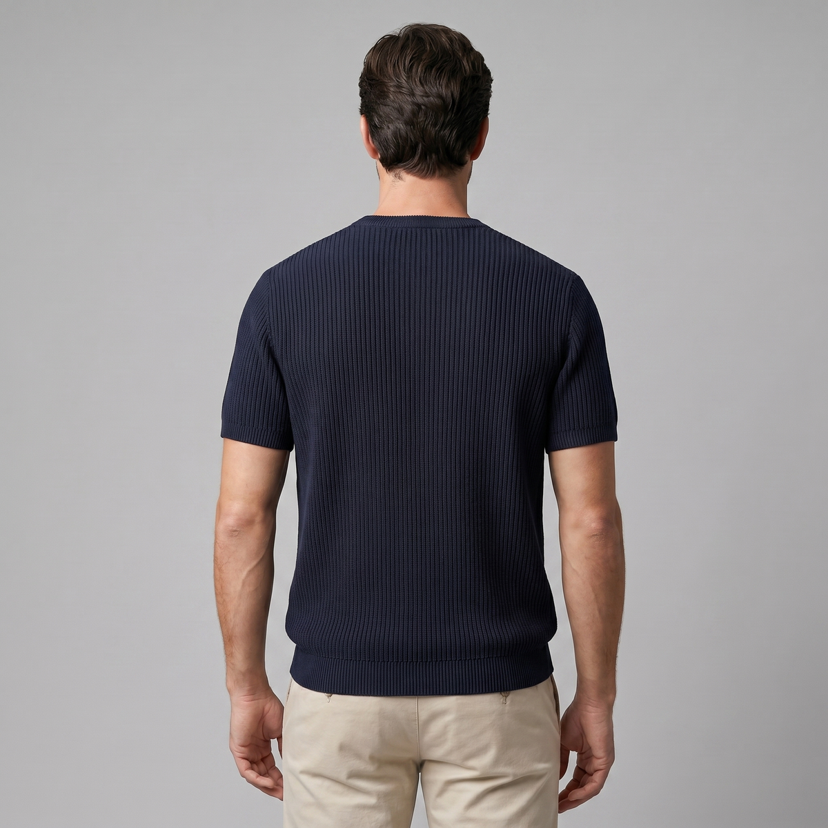 Men's Ribbed Knit Crew Neck