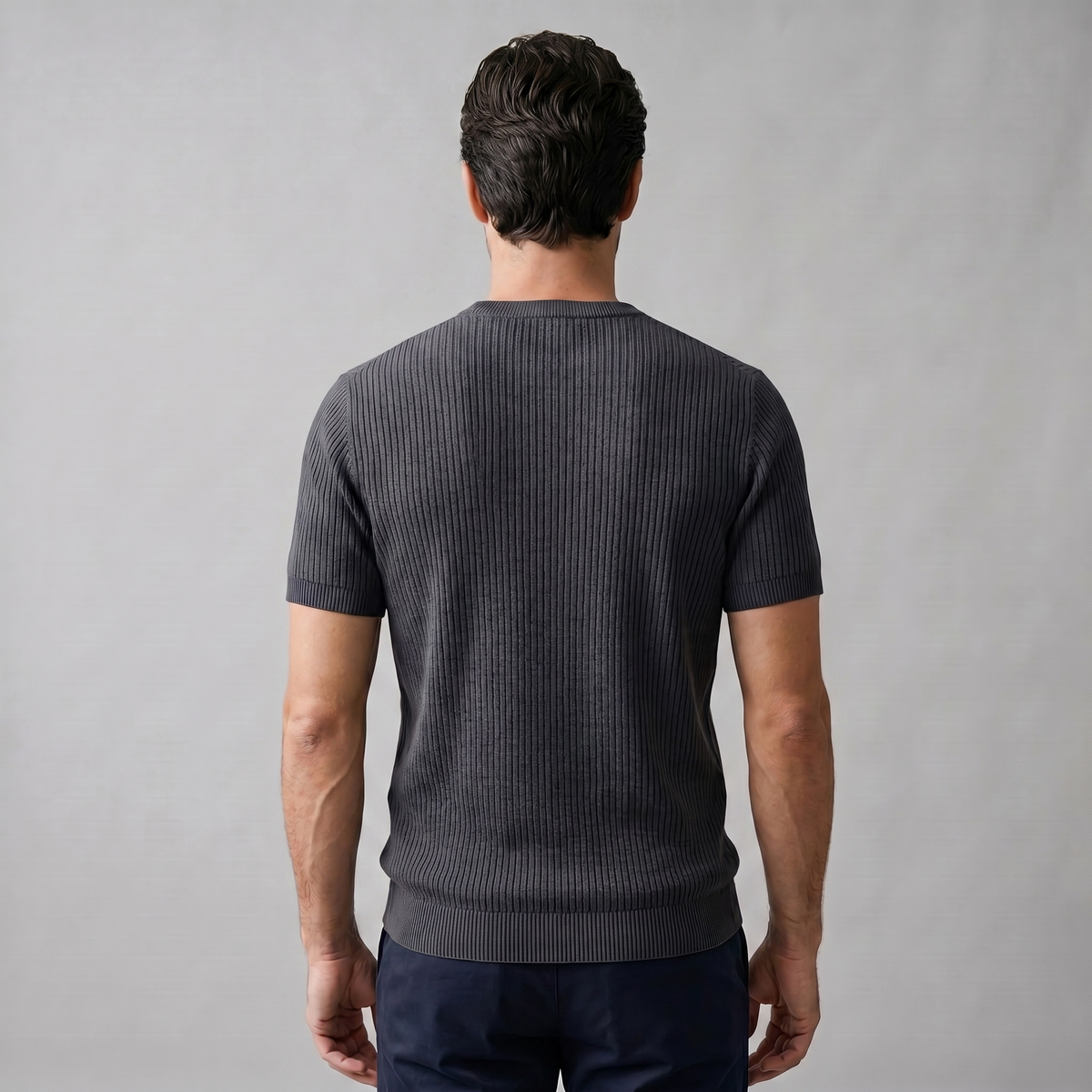 Men's Ribbed Knit Crew Neck