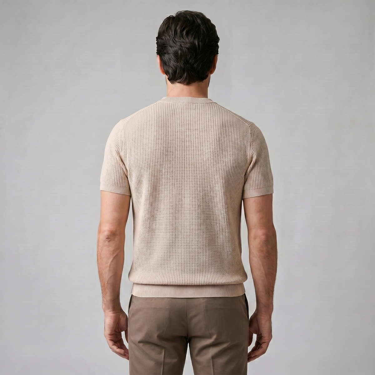 Men's Ribbed Knit Crew Neck