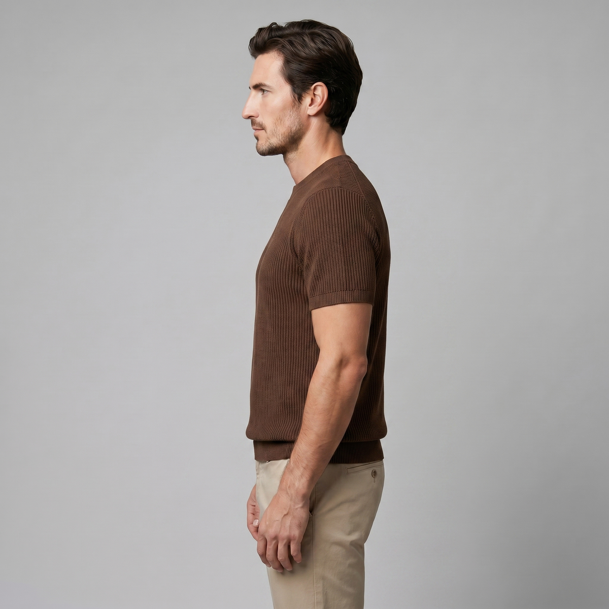 Men's Ribbed Knit Crew Neck