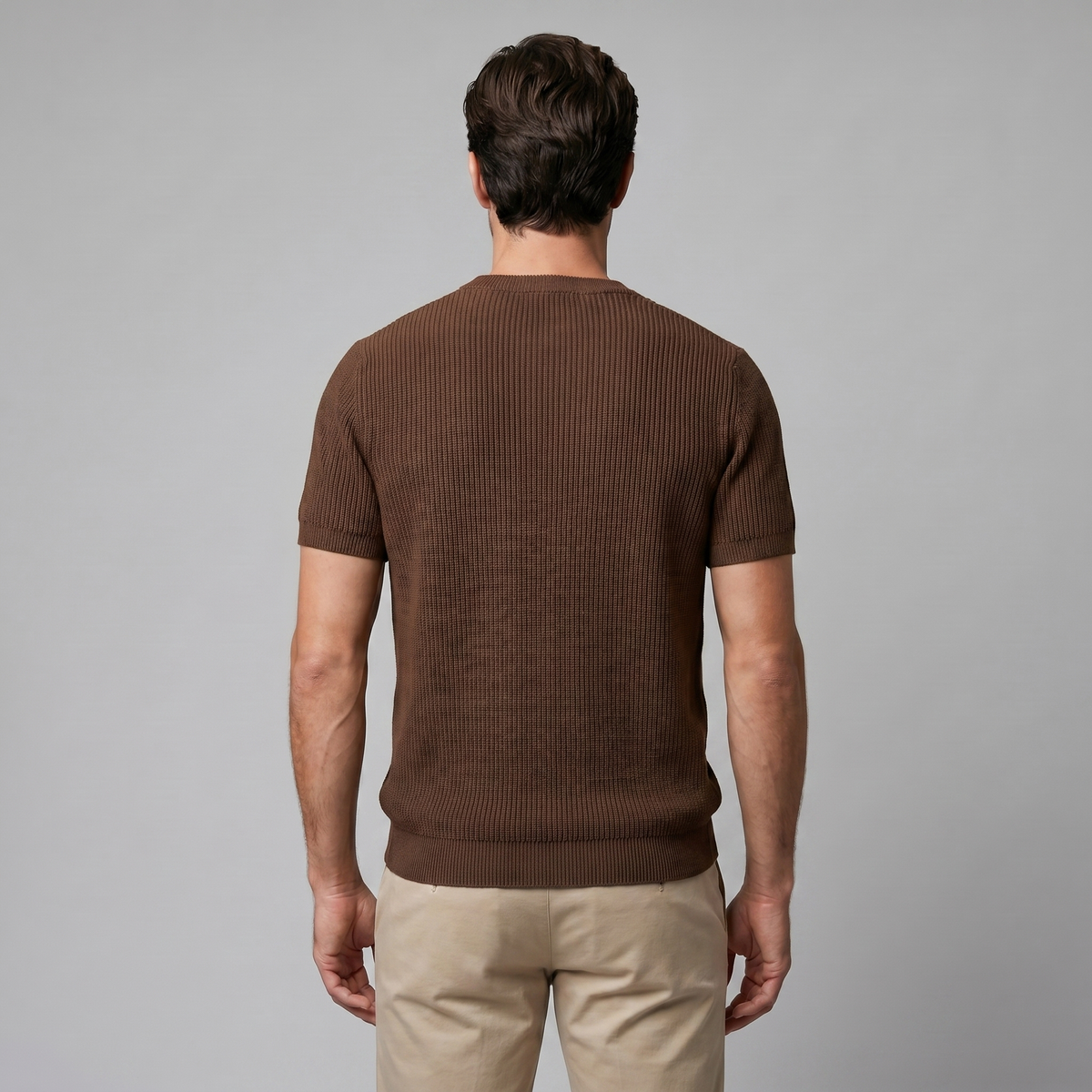 Men's Ribbed Knit Crew Neck