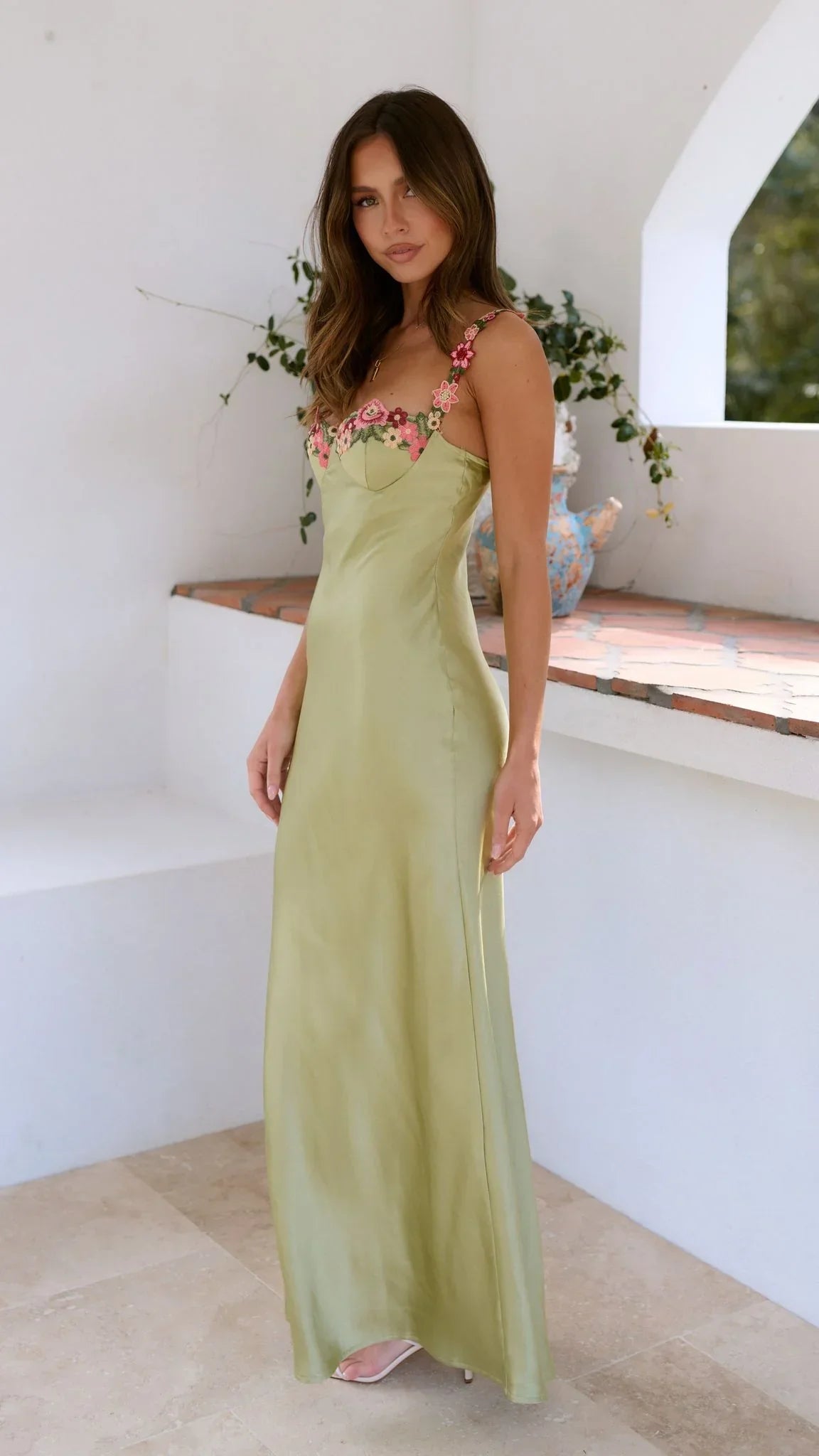 Women's maxi dress | Spaghetti strap floral print for summer