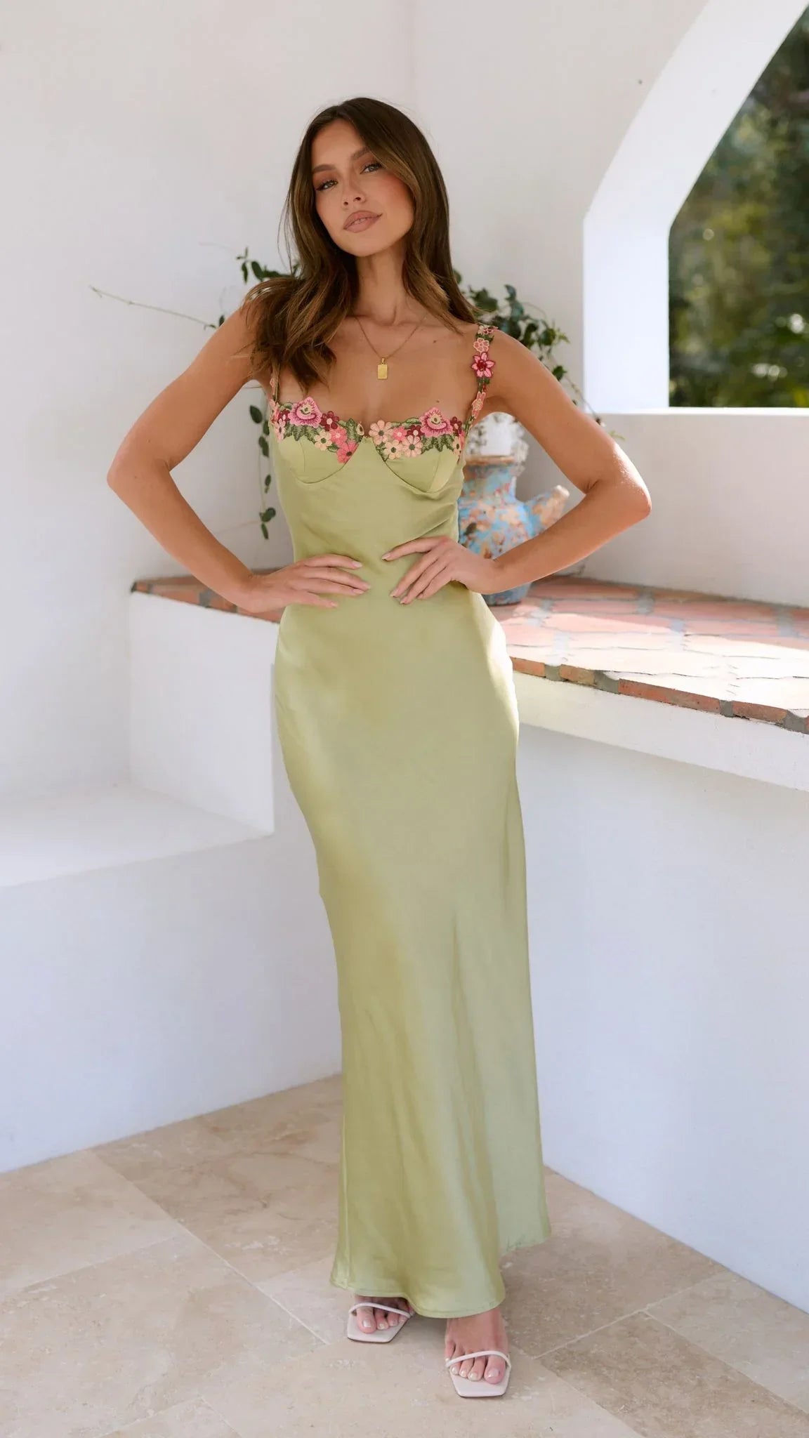 Women's maxi dress | Spaghetti strap floral print for summer