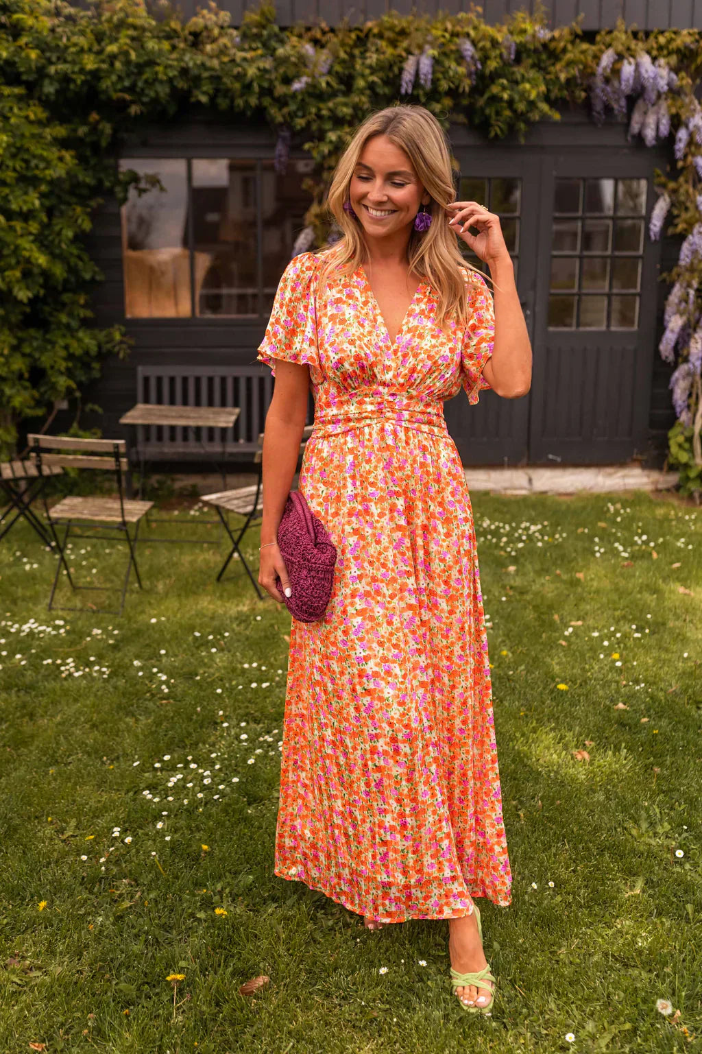 Floral Maxi Dress With Sleeves