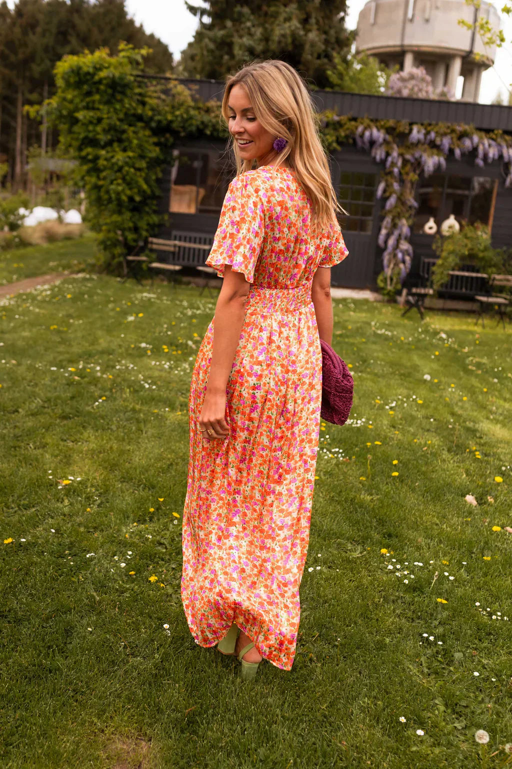 Floral Maxi Dress With Sleeves