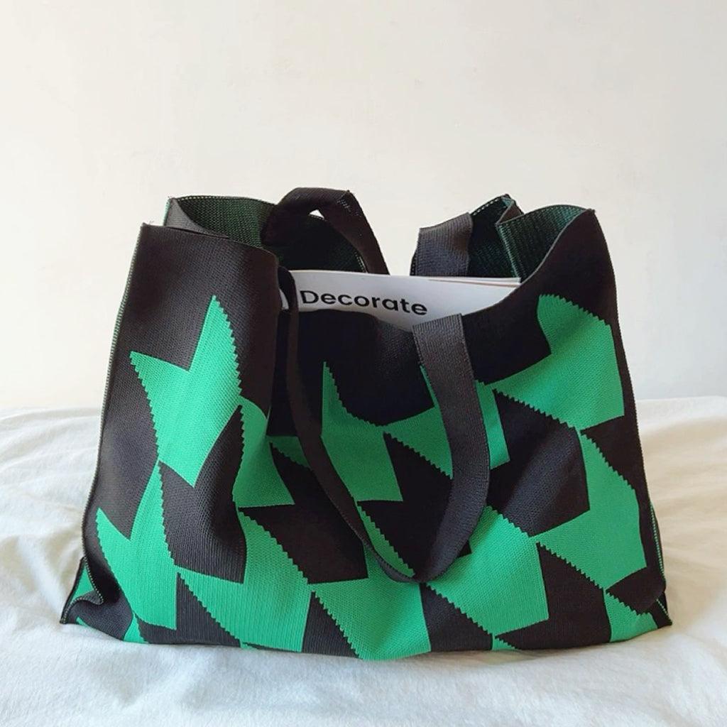 Women's geometric tote bag shopper spacious