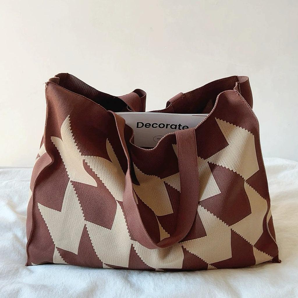 Women's geometric tote bag shopper spacious