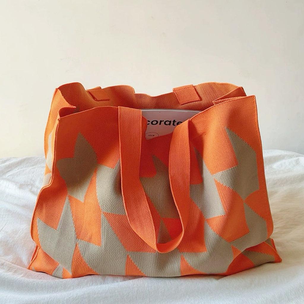 Women's geometric tote bag shopper spacious