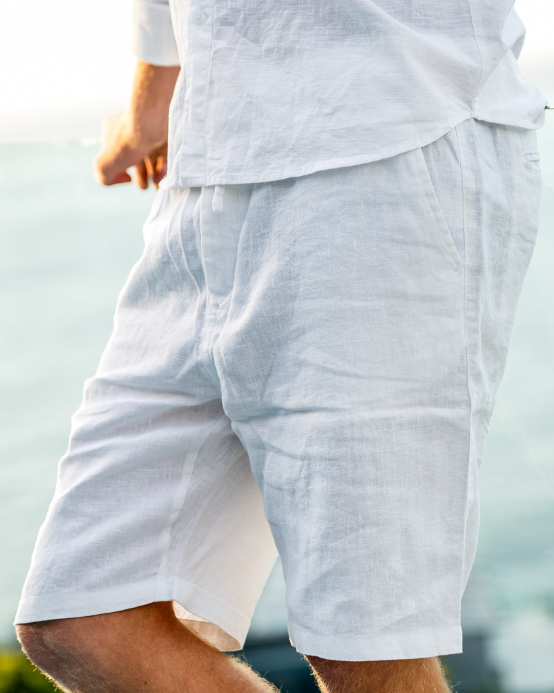 Men's Linen Blend Straight Shorts