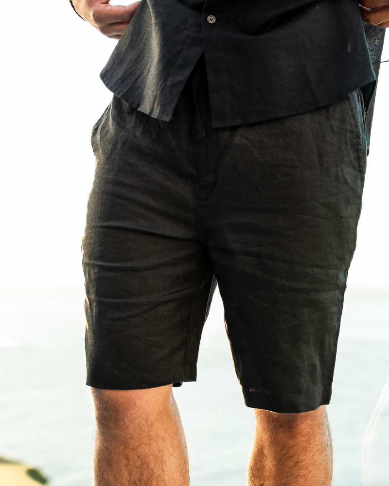Men's Linen Blend Straight Shorts