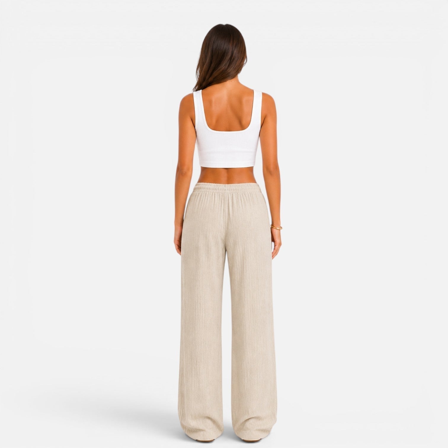 Wide Leg Drawstring Trousers