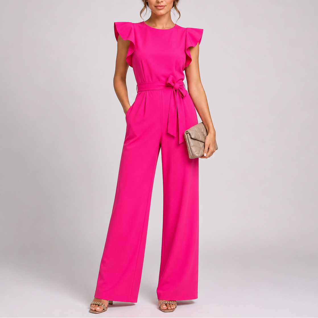 Wide Leg Jumpsuit With Ruffles