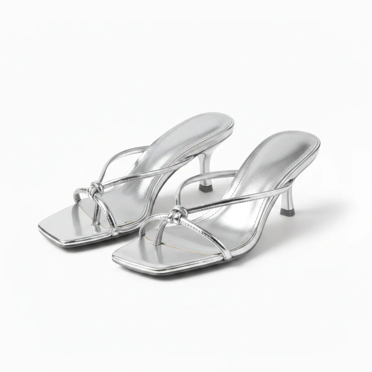 Heeled Sandals With Knot Strap